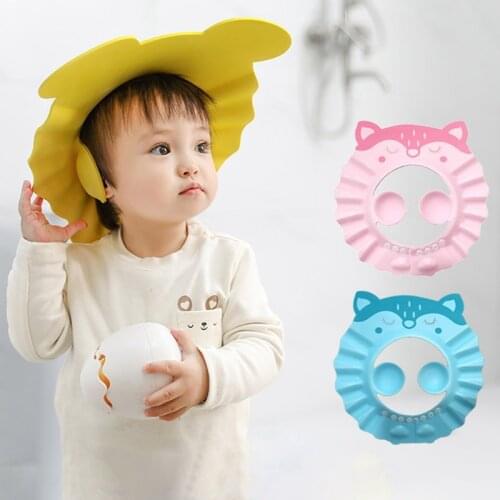 Kids Girls Boys Shampoo Artifact Shower Caps Cute Cartoon Animal Adjustable Eye Ear Protection Hats for Children