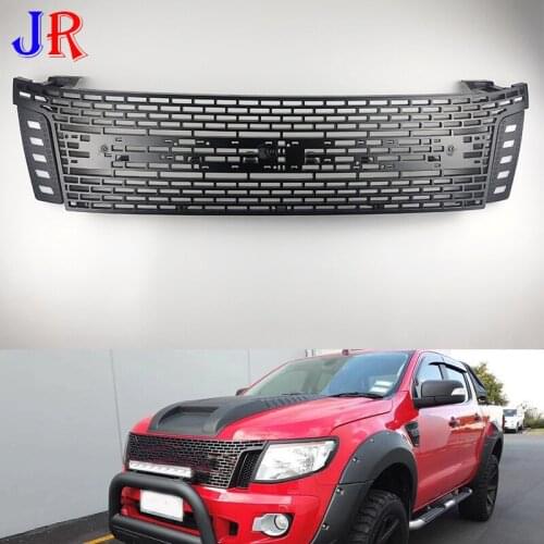 Super Affordable Sale FIT FOR FORD WILDTRAK RANGER T6 GRILL RACING GRILLS FRONT BUMPER MASK WITH LED DRL 2012-2014 PICKUP