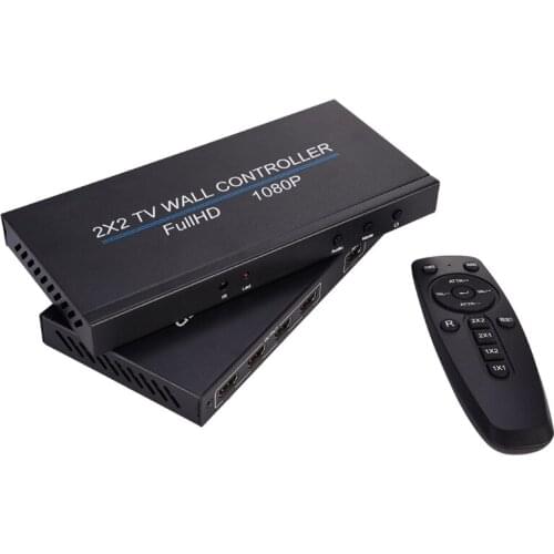 2X2 Video Wall Controller 1 Input 4 Output Multi Screen Spiicing Video Processor Compatible with Most Digtal Devices