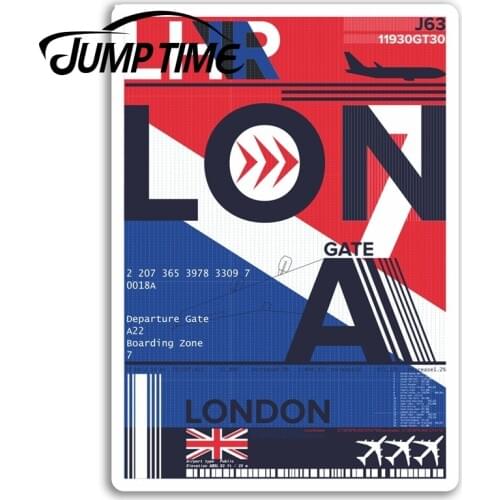 Jump Time for London Heathrow Airport Vinyl Stickers Sticker Laptop Luggage Bumper Trunk Window Decal Car Accessories