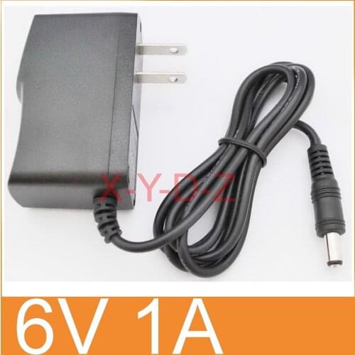 500PCS High quality AC 100V-240V Converter Switching power adapter DC 6V 1A 1000mA Supply US Plug DC 5.5mm x 2.1mm