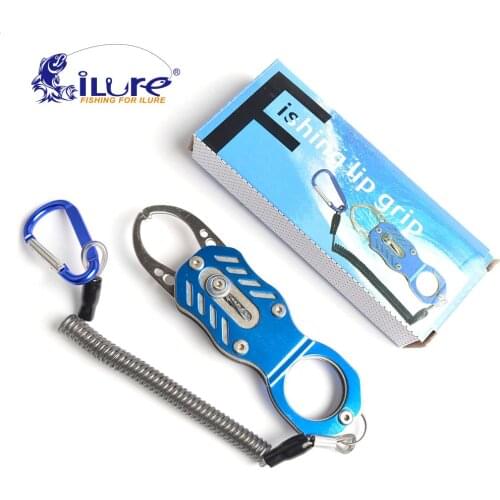 2017 New iLure Brands Fish Grip High Strength Metal 120mm Fishing Gripper+Fishing Rope+Hanging Buckle Fishing Tackle Accessories