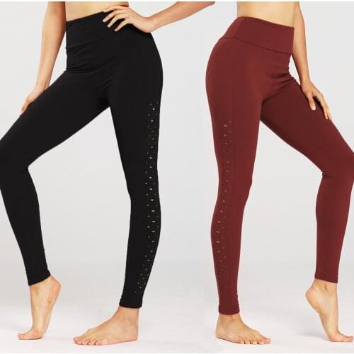 Active Women Seamless Yoga Leggings High Waist Hollow Out Super Strechy S-XL Femme Sportswear Fitness Running Workout Gym Pants