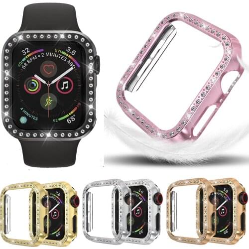 Hard PC Watch Case For Apple Watch Series 4 Diamond Protective Cover For Apple Watch Case 40mm 44mm Bumper