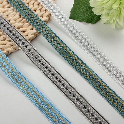 1M Latest Silver Gold Lace Fabric High Quality Ribbon Curtain Accessories Clothing Guipure Green Lace Sewing Trimming Decor KQ36