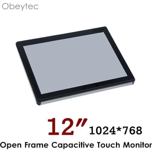 12.1" embedded touch monitor with 10 points capacitive touch panel, plastic frame, surface water-proof, 1024*768, 200nits,OB-OPM