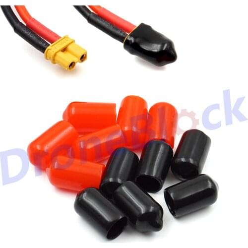 12 PCS XT30 Rubber Terminal Insulated Protective Cover Caps Sparkproof Charged/Discharged for Lipo Battery