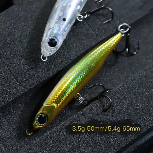 3.5g 50mm 5.4g 65mm Sinking Pencil Fishing Lure Minnow Freshwater Creek Wobbler Artificial Hard Plastic Trout Bait T