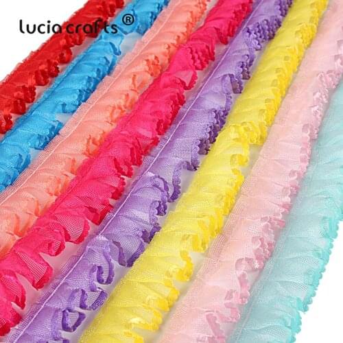 5yards/8yards 25mm Fold Lace Ribbons Trim Edge Grid Lace Fabric Tapes DIY Sewing Applique Supplies Garment Decorations R0305