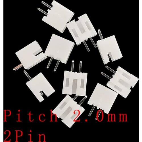 50PCS PH2.0 2Pin Plastic Shell Housing Female Terminal Blocks Wire Connectors 2.0mm 2P JST Socket Terminals Connectors Adapter
