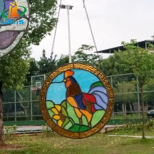 8 inch European art glass hanging decoration creative home Rooster decoration color gift animal Fashion Pendant