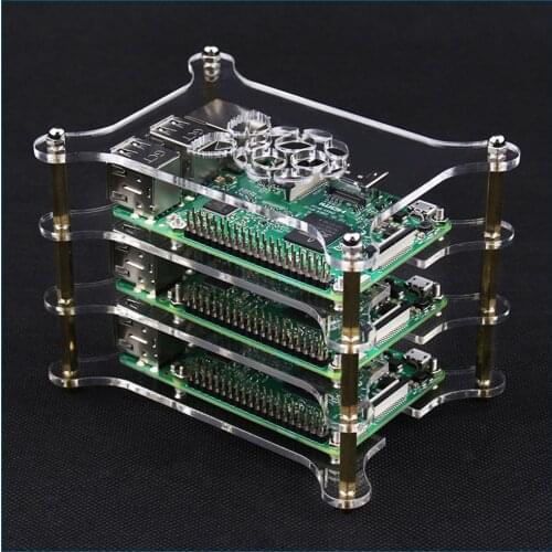 S ROBOT Raspberry Pi 4 Model B Acrylic Case Clear Transparent Shell For Raspberry Pi 3B/3B Plus Case RPI138