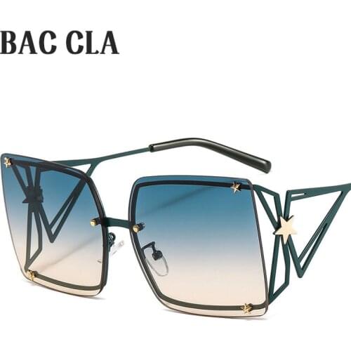 BAC CLA Ladies Sunglasses 2020 Five-pointed Star Retro Sunglasses Ladies Sunglasses Metal Large Frame Shade UV400 Gafas De Sol