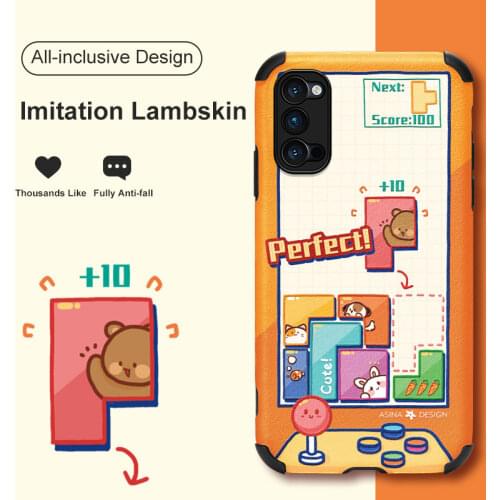 ASINA Imitation Lambskin Case For OPPO Reno 2 3 4 5 Pro Cute Cartoon Silicone Cover Bumper For Realme X7 Find X3 X2 Lite Fundas