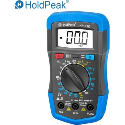 HP-33D Digital Multimeter measuring DC/AC Voltage Current Resistance Diode Continuity Buzzer Manual Range with backlight