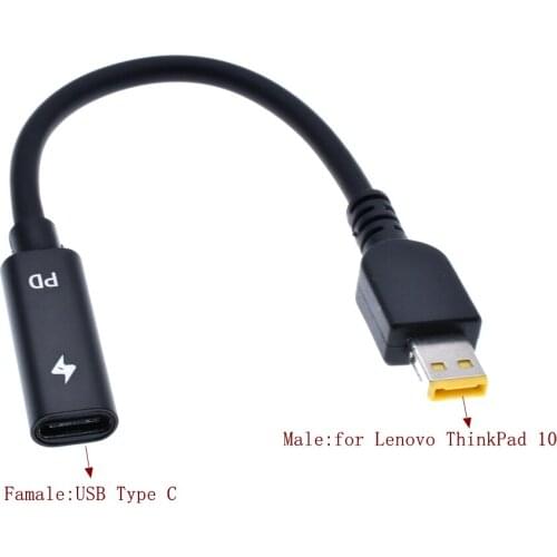Dc USB Type C Power Adapter Plug Converter Laptop Charging Cable Cord for Lenovo ThinkPad 10 Helix 2 4X20E75066 TP00064A