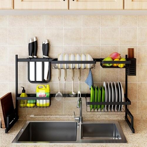 Over the Sink Stainless Steel Dish HoldDish Drainer Drying Dryer Holder with Draining Board Holder Kitchen Accessories