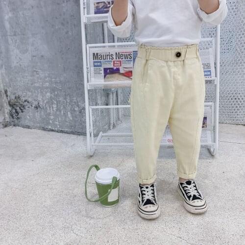Childrens Clothing 2020 Spring New Baby Boys Casual Pants Baby Korean Solid Trousers Boys Fasgion Cargo Pants Kids Trousers