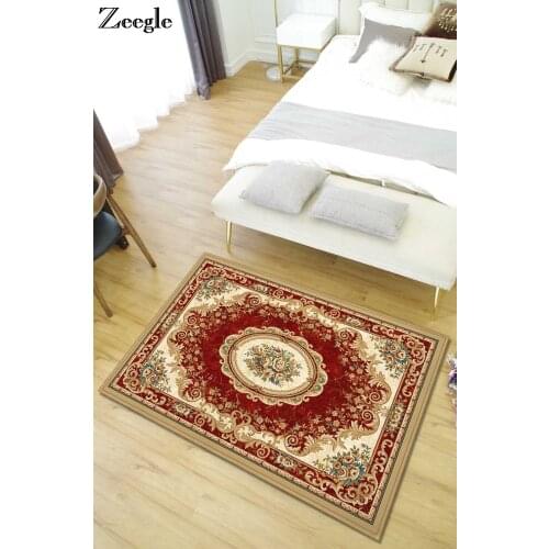 Zeegle European Living Room Carpet Anti-slip Floor Mats Bedroom Bed Blanket Carpet Sofa Table Area Rug Bedside Rugs Bathroom Mat