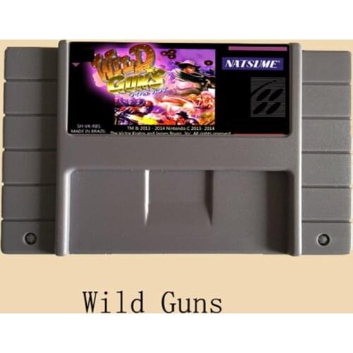 Wild Guns 46 Pin 16 Bit Grey Game Card For USA NTSC Game Player