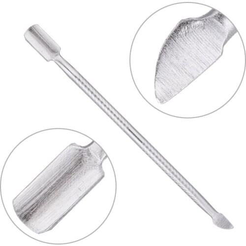 1Pcs Nail Art tools Stainless Steel Cuticle Pusher Double Head Spoon Remover Tools For Manicure Nail Art Care Pusher