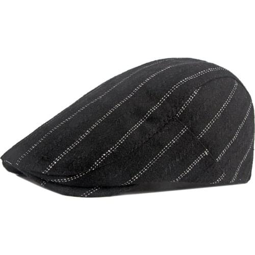 Fibonacci Newsboy Caps Retro Berets Men Woolen Blend Flatcap Hats Adult Cabbie Ivy Flat Cap Winter Stripe Newsboy Caps