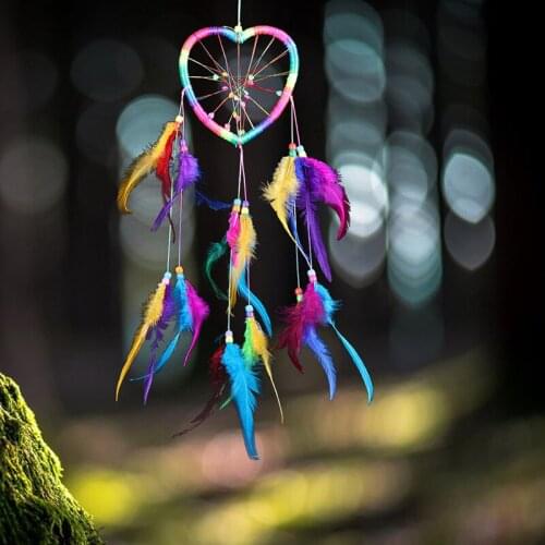 Colorful Dream Catchers Feather Dream Catchers Hanging Art Home Car Hanging Decoration To Bestie Friends valentines day Gifts