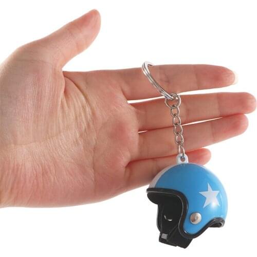 1 Pcs Motorcycle Creative Safety Helmet Keychain Car Auto Decoration Pendant Classic Handmade Portable Multicolor Key Ring Trim