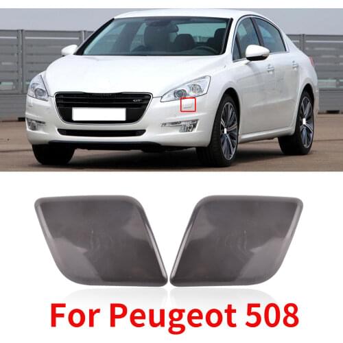 CAPQX For Peugeot 508 Headlight Water Spray Cover Front Bumper Headlamp Washer Jet Nozzle Lid Water Cleaning Cap Plate Trim Hood