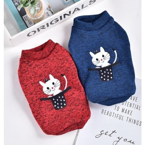 Cute Rabbit Sweater Outfit For Small Dogs Red Blue Little Animal Medium Pomeranian Schnauzer Autumn Vest Clothes XS XXXL Product