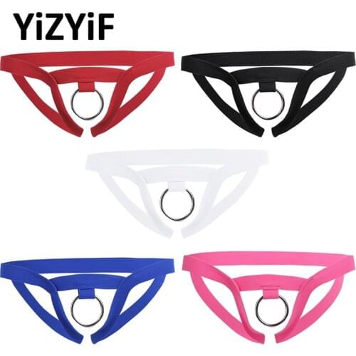 Men Lingerie Crotchless G-string Bikini Underwear Underpants with O-Ring Sexy Panties jockstrap String Thongs Men Underwear