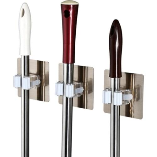 Wall Mounted Storage Mop Holder Rack Brush Broom Hanger Storage Rack Holder Kitchen Bathroom Organizer Hanging Bathroom Hook