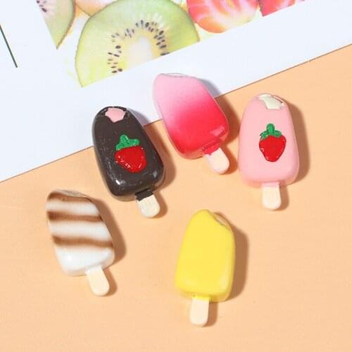 New 5Pcs 1:12 Dollhouse Miniature ice cream Kitchen Food Popsicle Mini Cartoon Doll Accessories Pretend Toy Random