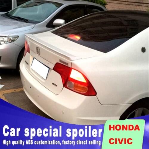 New ABS For Honda civic Rear trunk spoiler Original Rear Bumper Diffuser Bumpers Protector rear spoiler by 2006 to 2011