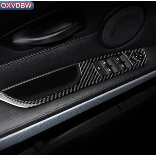 Carbon Fiber Car Interior Decoration Door Window Switch Cover Trims For bmw e90 2005-2012 3 series LHD RHD Accessories Stickers