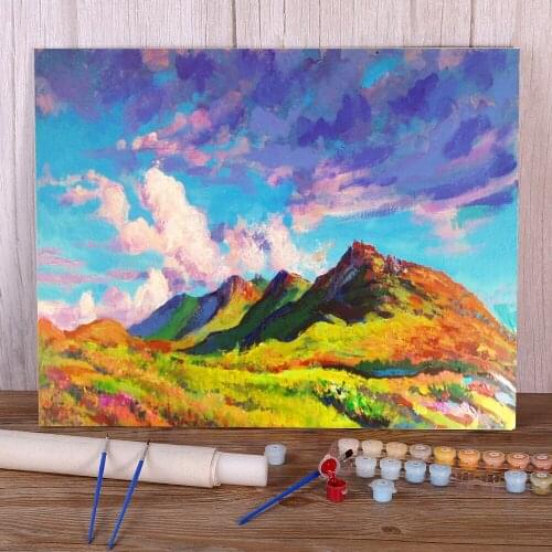 Landscape Clouds Coloring By Complete Kit 50*70 Paiting By Handmade Handicraft DIY Paint By Handicraft