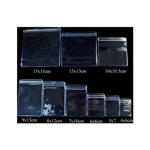 100pcs- 0.25mm transparent PVC Packaging jude earring Plastic bags jewelry storage bags Anti Oxidation zip resealable