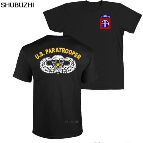 82nd Airborne Division Combat Jump Wings Shirt US Paratrooper Tee cotton men t-shirts bigger size 4XL 5XL sbz8145