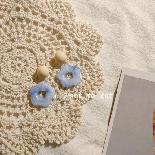 S925 Original Summer Romantic Small Fresh Resin Earrings 2021 New Earrings Fashion Classic Earrings Female Trend