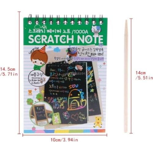 Scratch Scraping Book Art Magic Painting Paper Drawing Stick Kid Education Toy