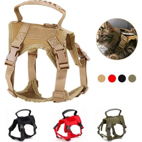 Cat Harness and Leash Tactical Training Dog Kitten Cats Harnesses Puppy Lead Walking Running Vest Strap Clothes Pet Supplies