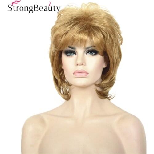 Strong Beauty Synthetic Hair Short Straight Wigs Women Capless Wig