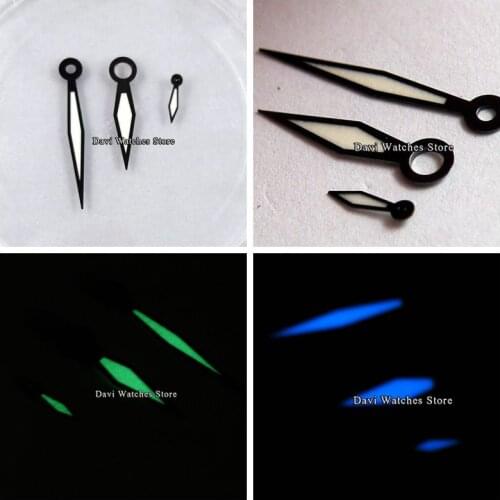 Green/Blue Luminous Hands Gun Colour Style Hands for 6497,6498 or ST3600 / ST3620 Series Movement