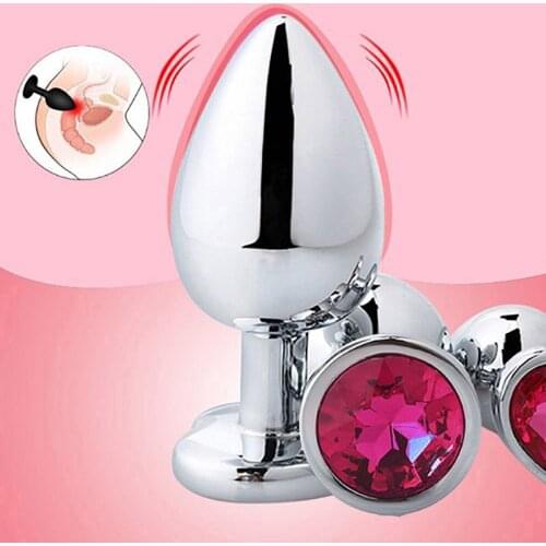 Adult 18 Metal Anal Plug Masturbation Trainer Enlargement Butt Anal Flirtation Sex Toy for Women 3pcs In A Pack