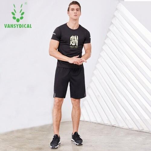 Vansydical Mens Compression Suits Mens Shirts Fitness Running T-shirts Shorts Sets Sports Gym Training Suit Outdoor Tracksuits