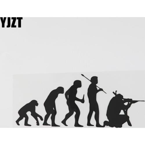 YJZT 17.1CMX7.1CM Hunting Evolution DecalCar Window Vinyl Car Sticker Black/Silver 8A-0581