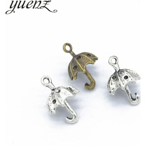 YuenZ 10pcs 2 colour Alloy Metal Antique Sliver umbrella Charm Jewelry Making DIY Handmade Craft 20*12mm J150