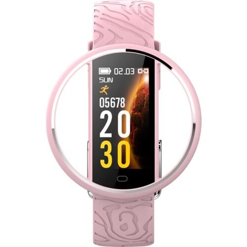 RGTOPONE Women Fashion Digital Smart Watches Hollow Out Steps Heart Rate Sports Multi-function Wristwatches Pink Bracelet