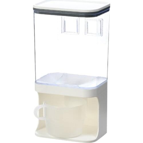 1/1.5/3L Wall Mounted Divided Rice Cereal Dispenser Kitchen Dry Food Container Storage Box