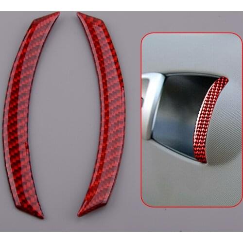 2Pcs/Set Car Front Dashboard Air Condition Frame Trim Carbon Fiber Red Fit For Nissan 350Z 2003 2004 2005 2006 2007 2008 2009